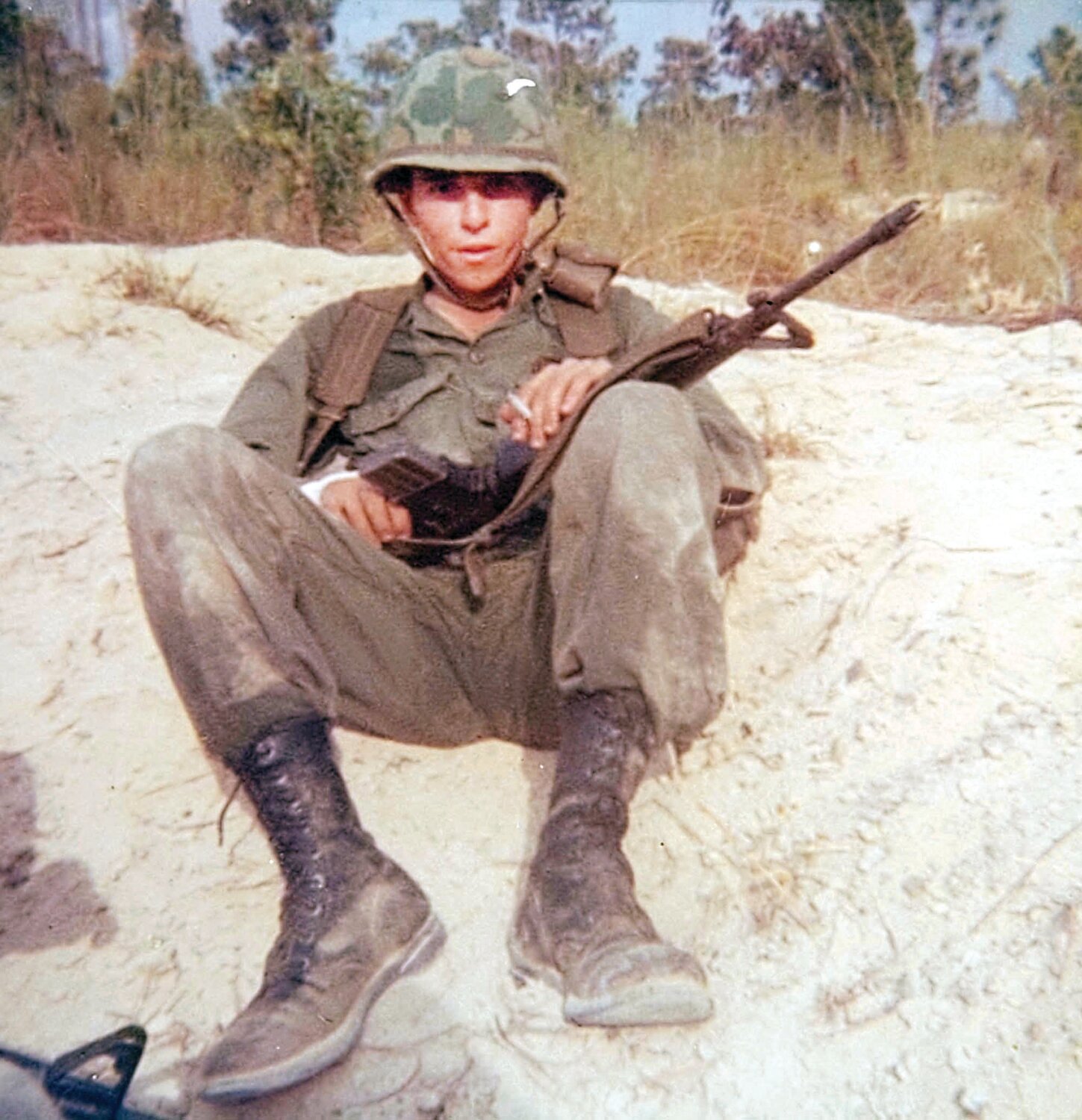 HIS LIST: Retired U.S. Army Sgt. John Tammelleo has a list of lost buddies he wants to look up on the Vietnam Memorial Wall. He plans to find each of the names and make rubbings. Tammelleo shared this photo from his time serving in the infantry during the Vietnam War.